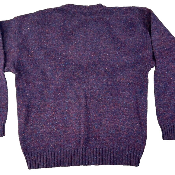 Woolrich Sweater Mens XL 100 % Wood Eggplant Tweed Hand Framed Hong Kong Vintage - Picture 3 of 9